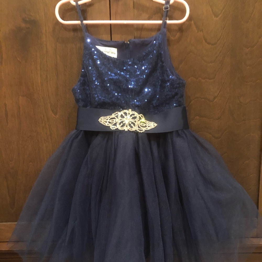 Chasing Fireflies navy blue fancy dress size 4